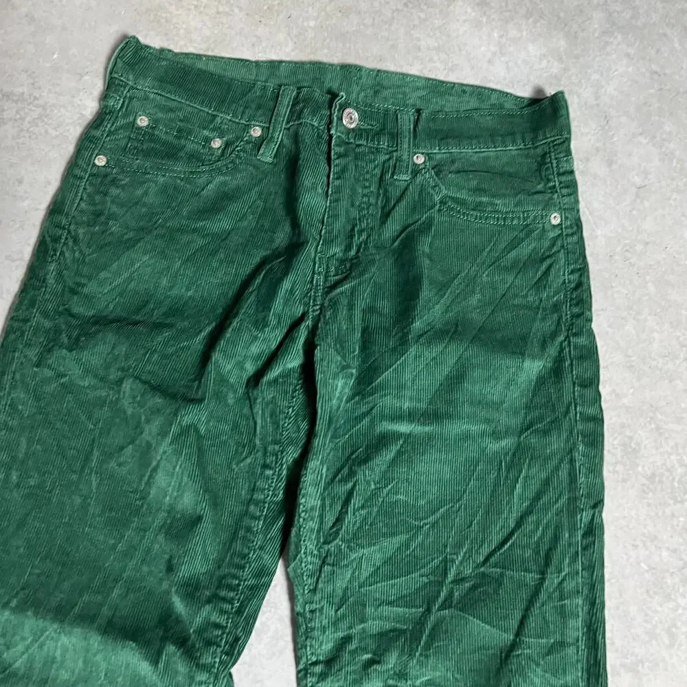 Levi’s 511 Slim Fit Mens Corduroy Pants 30x32 Green Stretch 5 Pocket Jeans